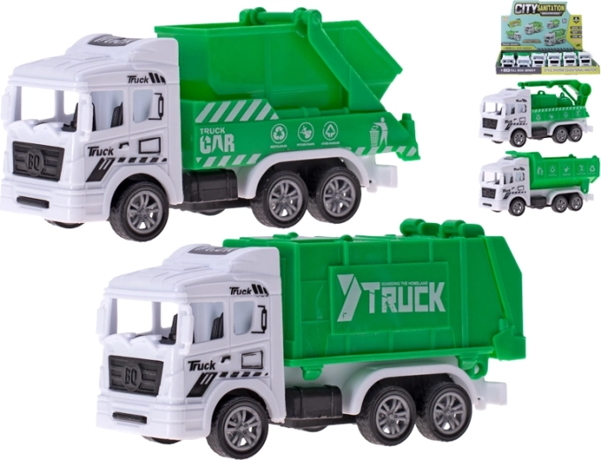 Set aus Müllfahrzeugen mit Rückzug 12 cm