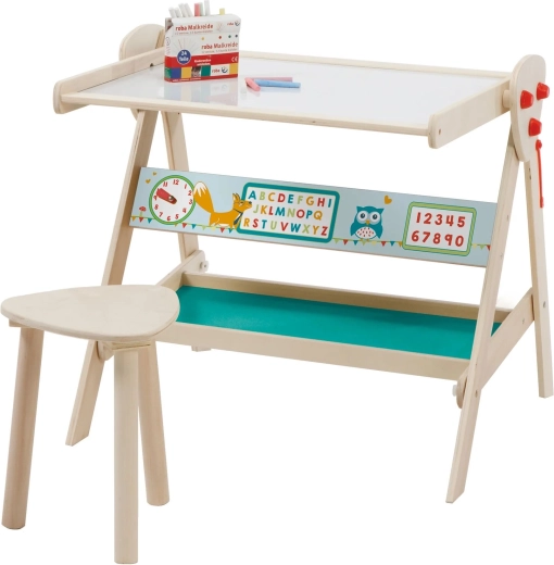 Roba beidseitige Kinder-Tafel mit Tisch und Hocker