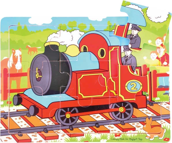 Holzpuzzle Zug, 9 Teile – BIGJIGS TOYS