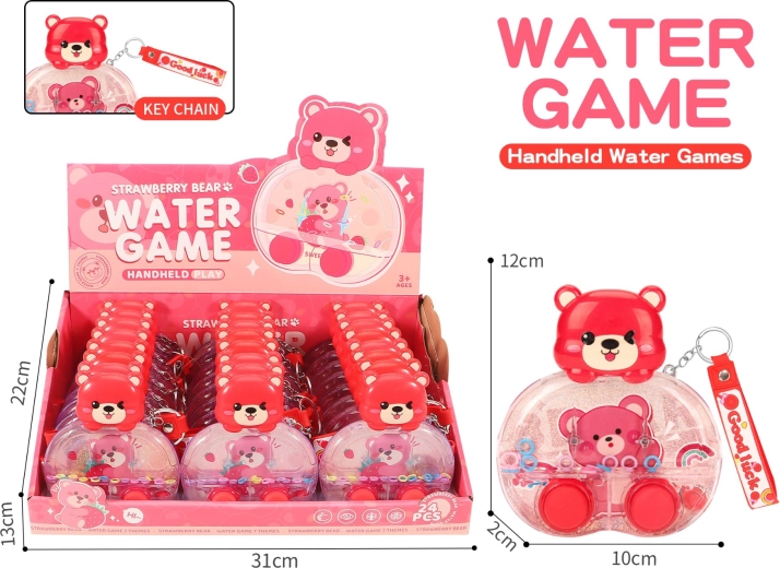 Taschen-Wasserspiel Erdbeerbär – Schlüsselanhänger