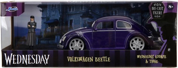 Metallmodell Wednesday – Volkswagen Beetle 1:24 mit Figur