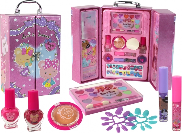 Kinder-Kosmetikset im rosa Koffer