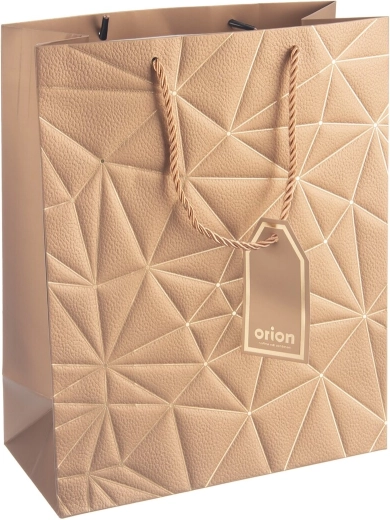 Geschenkpapiertüte mit goldenem Gittermotiv 26 × 12 × 32 cm