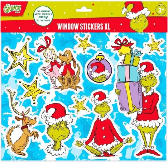 Grinch Fensteraufkleber – wiederverwendbare Dekorationen