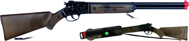 Cowboy-Gewehr, schwarz, aus Metall