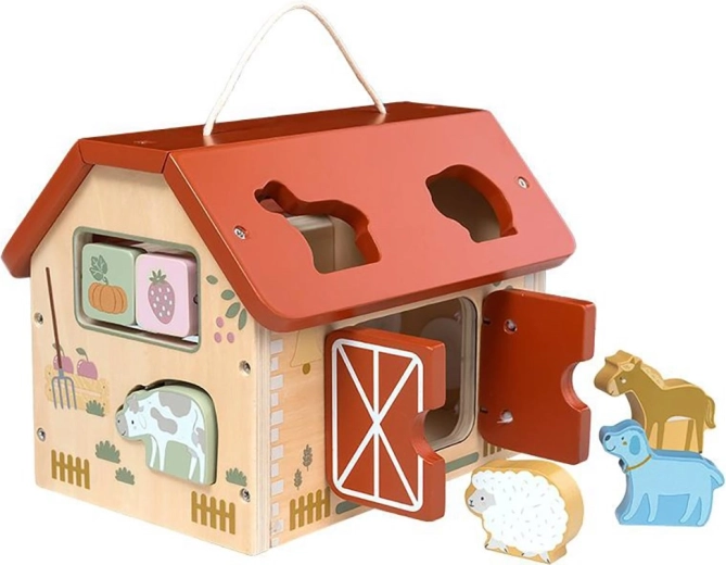 Montessori-Bauernhofhaus aus Holz Baby Mix