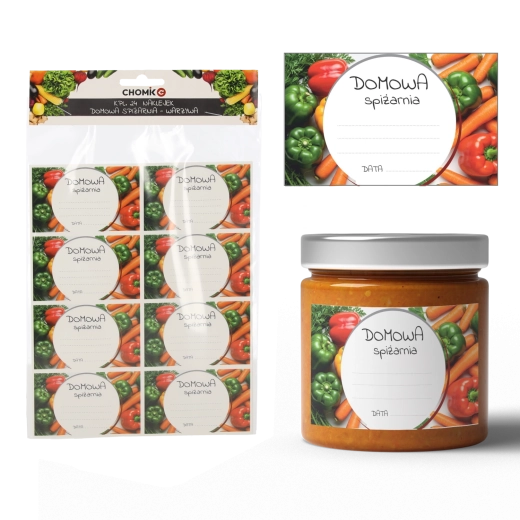 Set mit Aufklebern für Einmachgläser – Gemüse, 24 Stk.