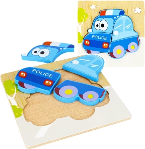 Holz-Steckpuzzle Polizeiauto