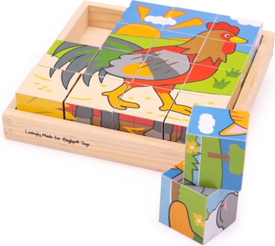 BIGJIGS TOYS Bildwürfel Bauernhof