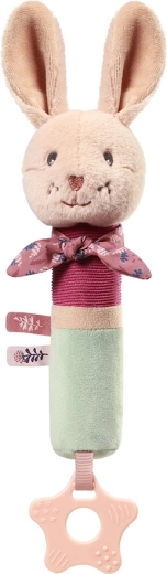 BabyOno Quietschspielzeug mit Beißring Häschen Karo