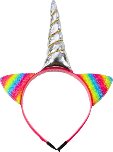 Regenbogen-Haarreif mit Einhornhorn