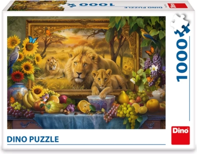 Vibrantes und detailreiches Motiv einer Löwenfamilie