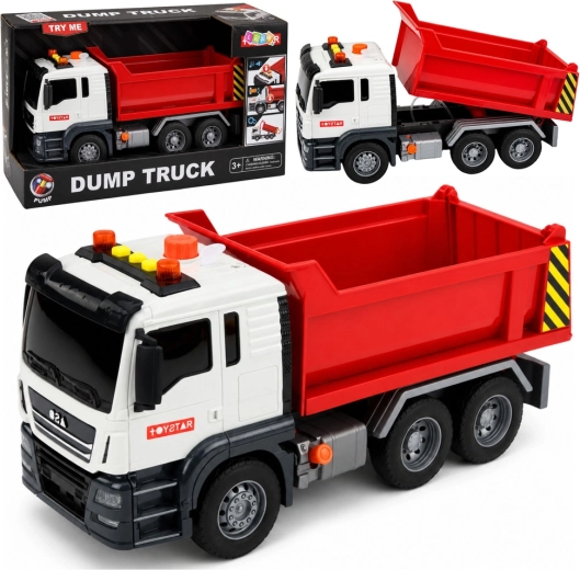 Kinder-Kipplaster „Dump Truck“ mit Licht und Sound, rot-weiß