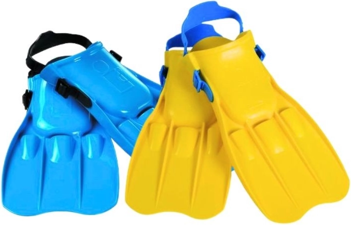 Kurze Kinder-Schwimmflossen mit verstellbarem Riemen