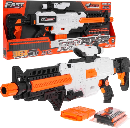 Schaumstoff-Blaster Fast Pioneer für Kinder 8+ mit Visier, Magazin und 36 Geschossen