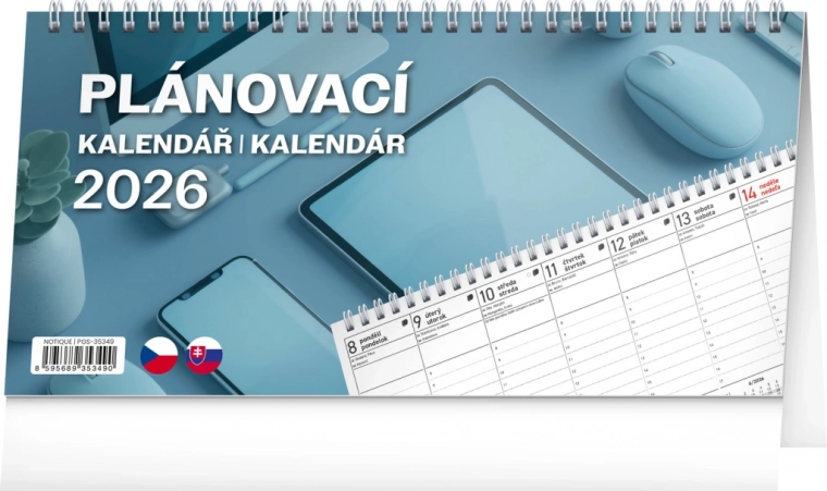 Notique Tischplaner Kalender 2026, 25 x 12,5 cm