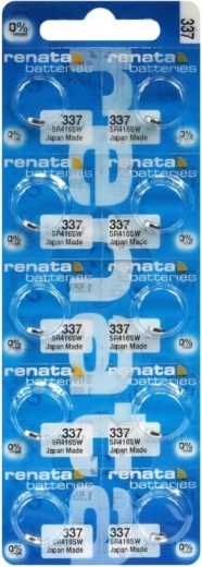 Knopfzellenbatterie RENATA 337 SR416SW 1,55 V, 8,3 mAh – Packung mit 10 Stück