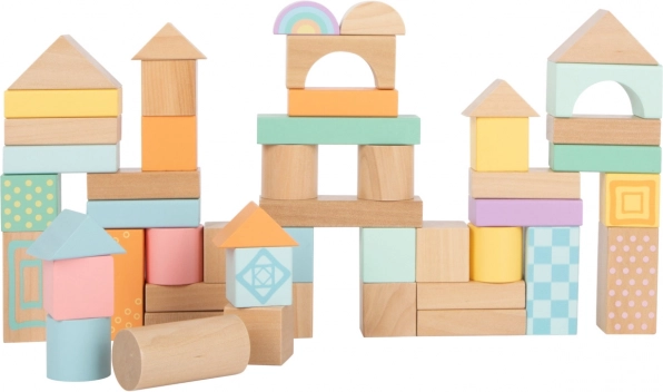 Holzbausteine in Pastellfarben 50 Stk small foot