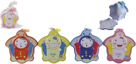 Kinder-Spardose aus Blech mit Vorhängeschloss 10 × 6 cm – 4 Farben