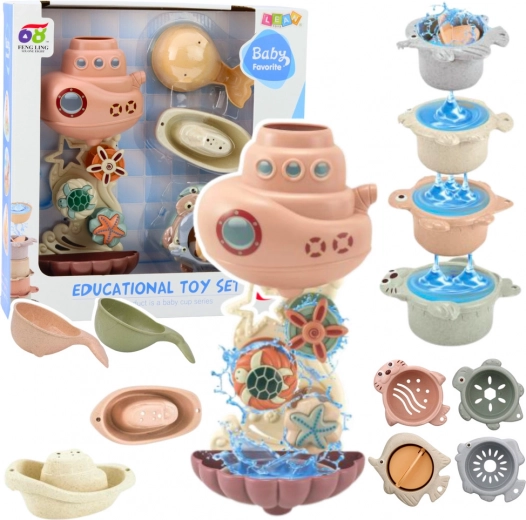 Spielzeuge für die Badewanne U-Boot Becher mit Saugnäpfen 9 Stk