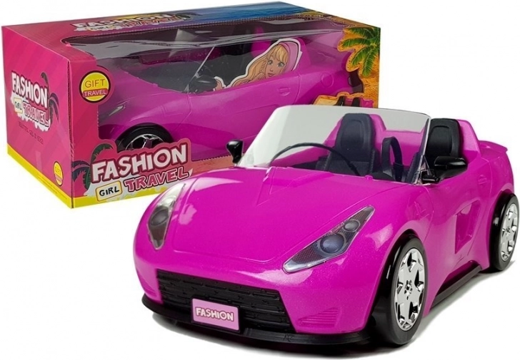 Rosa Cabrio für Puppen 34 cm