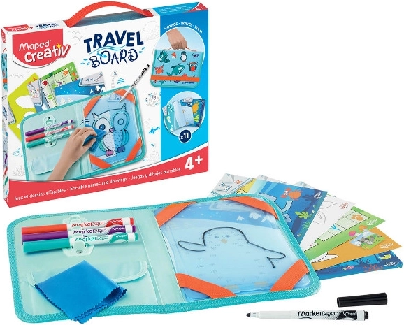 Transparente trocken abwischbare Tafel MAPED CREATIV mit Schablonen