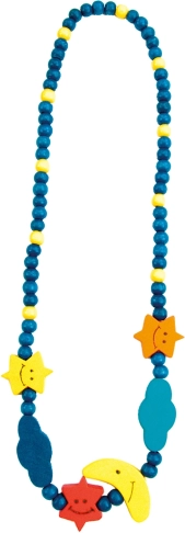 Holzhalskette Mond 23 cm