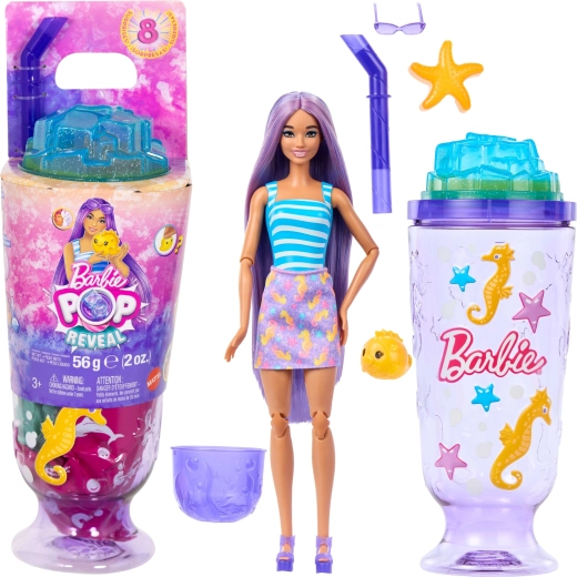 Mattel Barbie Pop Reveal Unterwasserwelt – Puppe mit 8 Überraschungen