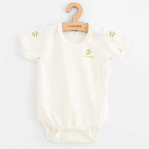 Baby-Body mit kurzen Ärmeln aus Bio-Baumwolle New Baby Oliven, Größe 74 (6–9 Monate)