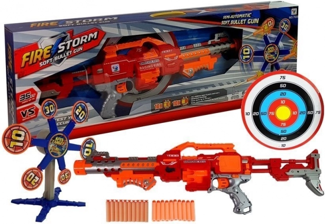 Karabiner für Schaumstoffpfeile mit drehbarem Ziel