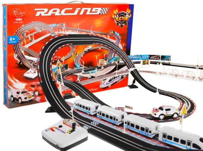 Riesige Rennstrecke 2-in-1 mit Elektrozug 20 km/h