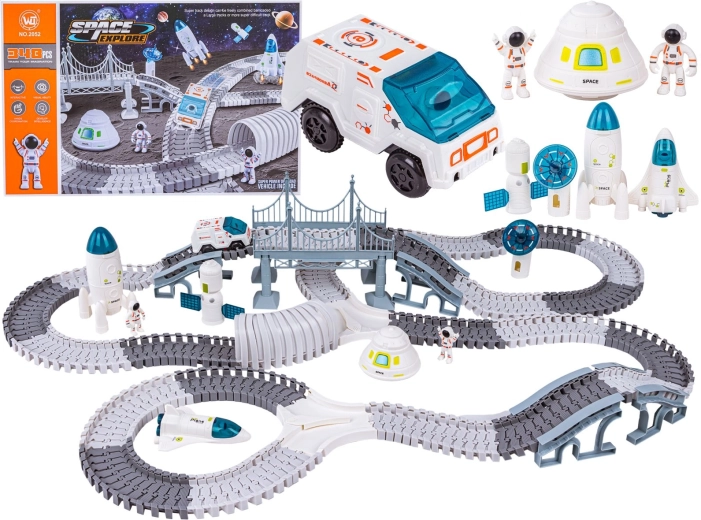 Flexible Rennstrecke „Weltraumstation“ mit Rakete, 332 Teile