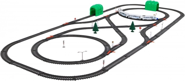 Große Kinder-Eisenbahn mit Waggons und einer über 9 Meter langen Strecke – 70 Teile