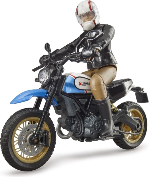 Bworld Motorrad Scrambler DUCATI Cafe Racer mit Fahrer