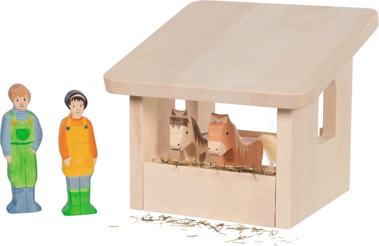 Gemütlicher Ort für Tierfiguren im Kinderspiel