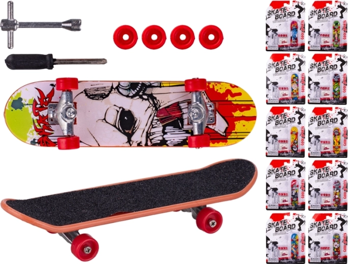 Mini Metall-Fingerskateboard 9,5 cm für Kinder