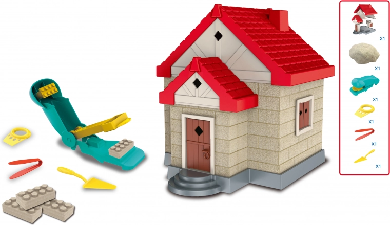 Kinetischer Sand – Bauset mit Ziegel-Form Haus 750 g