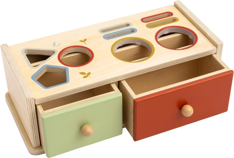 Zwei Spiele in einem: Formsortierer und Hämmerchen-Spiel