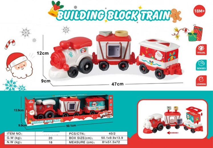 Weihnachtszug mit Waggons und Formen für Kinder