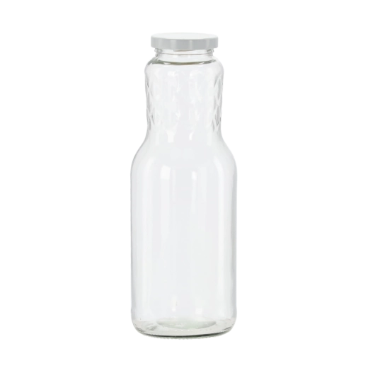 Glasflasche 1 l mit Metall-Schraubverschluss