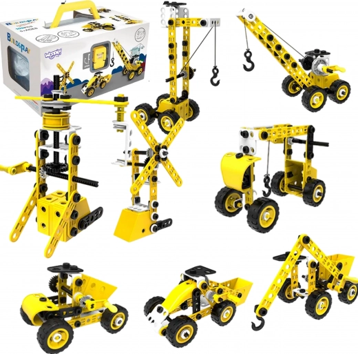 Woopie Bau-Fahrzeuge 8-in-1 Konstruktionsset Bausteine