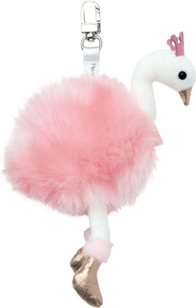 Plüsch-Schlüsselanhänger Rosa Schwan 12 cm