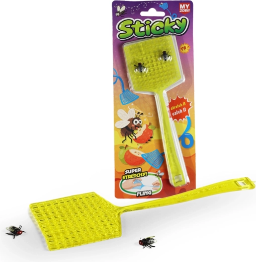 Rappa klebrige Fliegenklatsche mit Fliegen – 1 Stück