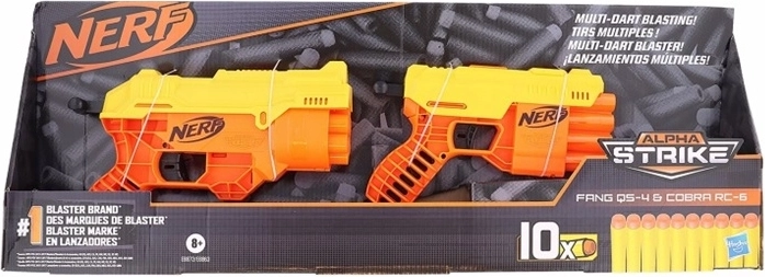 Nerf Alpha Strike Fang & Cobra – Set mit 2 Schaumstoff-Blastern und 10 Darts