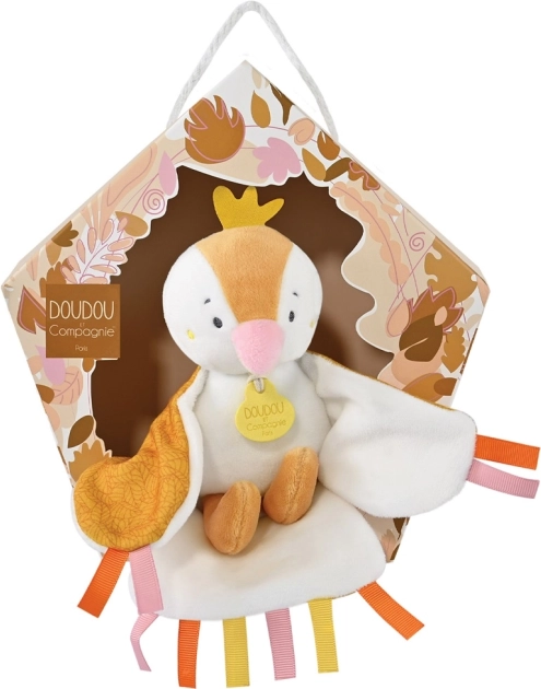 Doudou Geschenkset – musikalischer Plüschvogel 23 cm – gelb