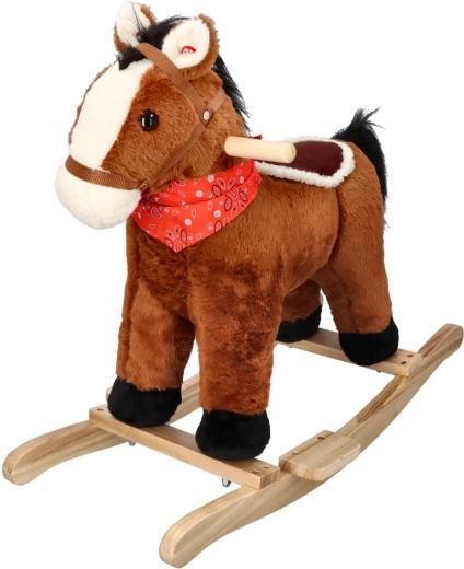 Braunes Plüsch-Schaukelpferd für Kinder