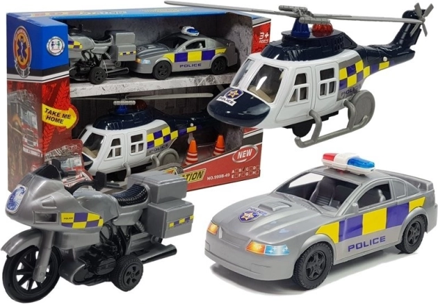 Polizei-Fahrzeugset mit Licht und Sound