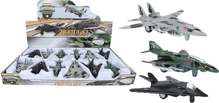 Militärflugzeug mit Licht und Sound, 15,5 cm – 1 Stück