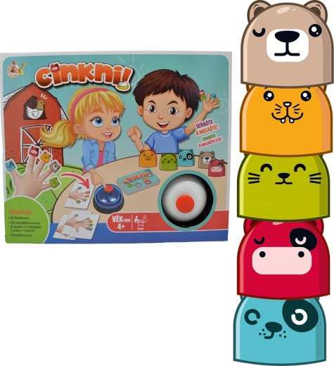 Studo Games Cinkni! Reaktionsspiel mit Glocke und Fingerpuppen