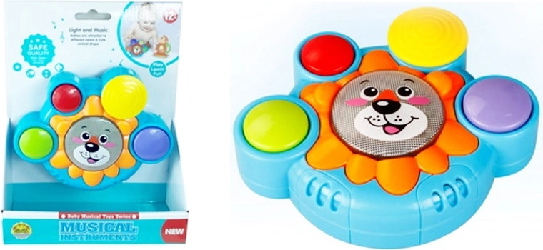 Interaktive Kindertrommel mit Löwenmotiv
